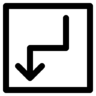 矢, サイン, 最, down, 裏, 左 アイコン