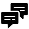 Discussing, criticize, chat, messages, bubbles Icon