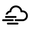 Weer, bewolkt, winderig Pictogram