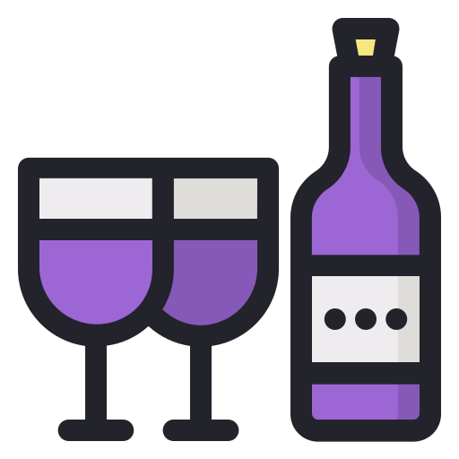 葡萄酒, 瓶, 眼镜 图标
