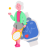 Actief, senior, tennis, speler, grootvader, oud Pictogram
