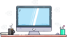 Desk, workspace, office, computer, pc Icon