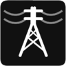 ícone Torre, alta, elétrica, fiação