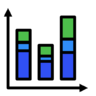 Stacked, bar, chart, analysis, bars Icon
