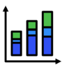 Stacked, bar, chart, sorted, analysis, bars Icon