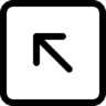 箭头, 起来, 左, 广场 图标
