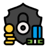 Geld, bescherming, veilig, veiligheid, bank Pictogram