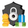 Geld, bescherming, bank, veilig, veiligheid Pictogram