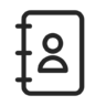 Communicatie, contact, adresboek, contacten Pictogram