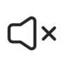Geluid, spreker, mute, geluid uit Pictogram