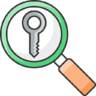 Trefwoord, zoeken, seo, vergrootglas Pictogram