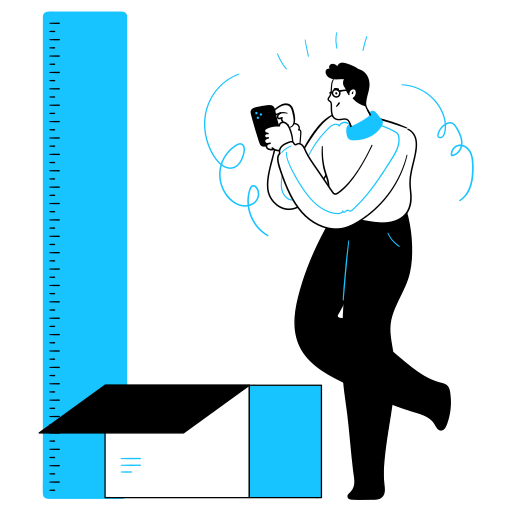 design, measurement, ruler, box, package Icon