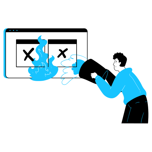error, website, webpage, browser, meltdown Icon