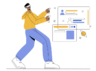Virtual, reality, vr, work, workflow Icon