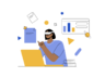 Virtual, reality, vr, work, workflow Icon