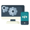App, development, computer, mobile, settings, cogwheel Icon