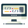 Coding, computer, pc, screen, code Icon