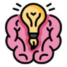 Creative, design, brain, light, lightbulb, idea, brainstorm Icon