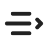 Text, indent, decrease, rtl, filled Icon