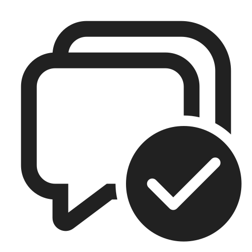 comment, multiple, checkmark, regular Icon