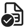 Document, table, checkmark, regular Icon