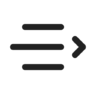 Text, indent, decrease, rtl, regular Icon