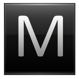 文字, m, 黒 アイコン