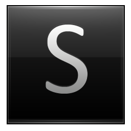 文字, s, 黒 アイコン