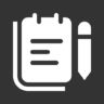 ícone Nota, ação, notas, notebook