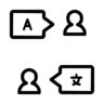 Icône La communication, chat, partenaire, avec, conversation
