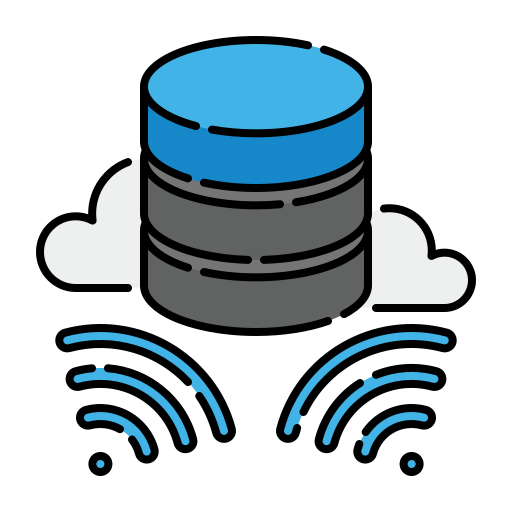 cloud, signaal, database, server, opslag, gegevens Pictogram