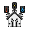 Monitoring, smart, home, humidity, thermal, electricity Icon
