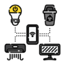 Netwerk, app, controle, smart, thuis Pictogram