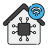 Netwerk, signaal, wifi, apparaten, smart, thuis Pictogram