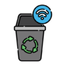 Smart, thuis, afval, prullenbak, bin Pictogram