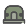 Bescherming, veilig, oorlog, bunker Pictogram