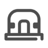 Bunker, bescherming, beschermen, veilig Pictogram
