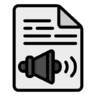 Audio, file, speaker, archive, paper, document Icon