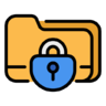 Lock, folder, padlock, file, security Icon
