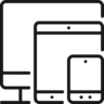 Mobiel, tablet, computer, reageren, ontwerp Pictogram