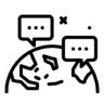 Coomunication（クーミュニケーション）, チャット, グローバル, ネットワーク, 地球 アイコン