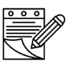 纸, 笔, 写, 注意到, 新闻业 图标