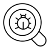 的病毒, 错误, 搜索, 扫描 图标