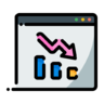 Report, page, seo, web, website, browser, down, graph, loss Icon