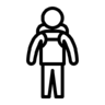 Onderwijs, onderzoek, kennis, zak, leren, student, school, naar, terug Pictogram