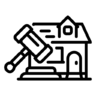 拍卖, 销售, 的房子, 家 图标