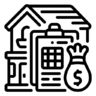 贷款, 金钱, 支付, 的房子, 家 图标
