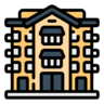 公寓, 平, 家, 的房子, 建设 图标
