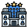 酒店, 建设, 星星 图标