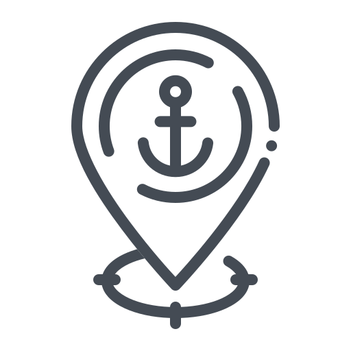 якорь, океан, по GPS, расположение, морской, карте, указатель, навигация, маркер, пунктом значок